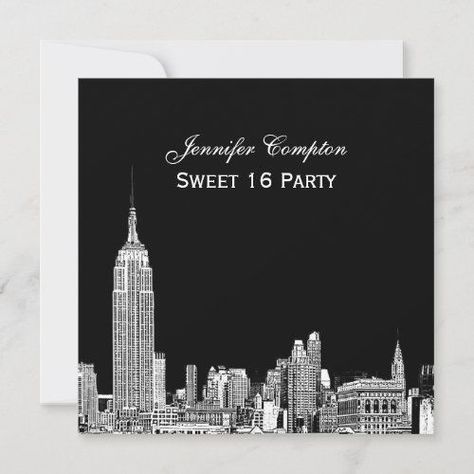 23 Bday, Sixteen Birthday Party Ideas, Etching Diy, Bg Color, Night In New York, New York Theme, Sweet Sixteen Birthday Party Ideas, The Politician, Nyc Skyline