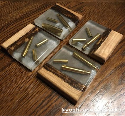 Resin Beach Coasters, Bullet Casing Crafts, Animal Mounts, Epoxy Resin Coasters, Bullet Crafts, Coaster Projects, Resin And Wood Diy, Coaster Ideas, Beach Coasters