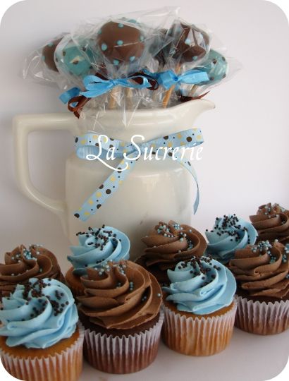 blue and brown cupcakes Brown Cupcakes, Blue Cups, Naming Ceremony, Baby Boy Birthday, Baby Shower Cupcakes, Brown And Blue, Baby Shower Fun, Blue And Brown, Cup Cakes