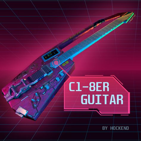 Magic Guitar Concept Art, Cyberpunk Guitar, Futuristic Guitar, Spiderpunk Guitar, Sci Fi Instruments, Fantasy Guitar, Live Singing, Campaign Ideas, Bubble Machine