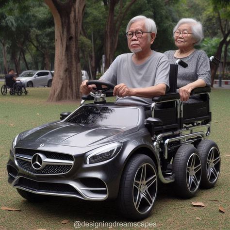 Mercedes Double Wheelchair: Revolutionizing Mobility and Independence Futuristic Mercedes, Maybach Car, Mobility Scooter Accessories, Mobile Cart, Wheelchair Women, Pink Cadillac, Mercedes Car, Mobility Aids, Electric Wheelchair