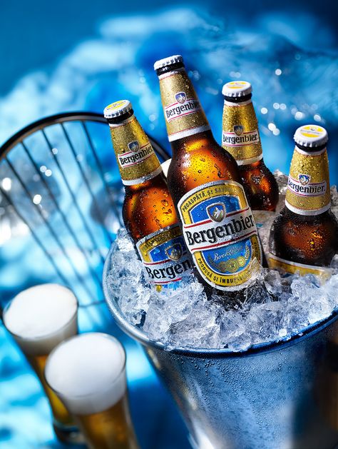 BERGENBIER ice bucket on Behance Beer Bucket, Key Visual, Ice Bucket, Beer Bottle, Thumbs Up, Steam, Beer, Key, Bergen