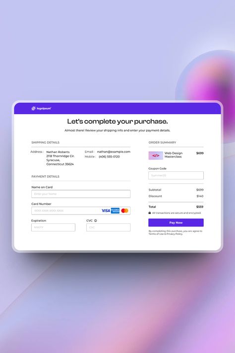 Credit Card Checkout Page Design Checkout Design, Freelance Website, Daily Ui, Custom Website, The Numbers, Ui Design, Don't Forget, Dates, Credit Card