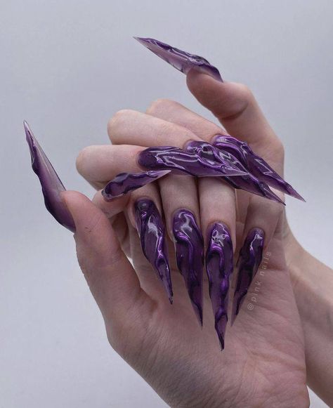 Nail Ideas, [13 лют, 2024, 8:16 PM] Gentle manicure for you Ideas for pedicure and manicure for any mood Purple Nails Stiletto, Purple Stiletto Nails, Halloween Manicure, Halloween Press On Nails, Anime Nails, Nagel Tips, Manicure Tips, Party Nails, Fake Nail