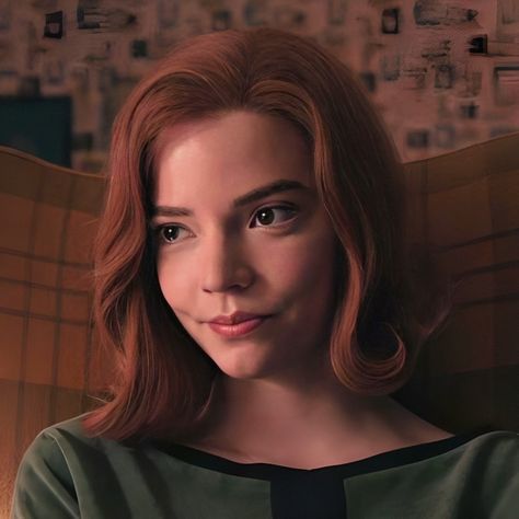 Beth Harmon Hair, Beth Queens Gambit, Queens Gambit Elizabeth, Anya Taylor Joy Queen Gambit, Queen's Gambit Wallpaper, Benny And Beth Queens Gambit, Red Hair Queen, The Queens Gambit Beth, Beth And Benny The Queens Gambit