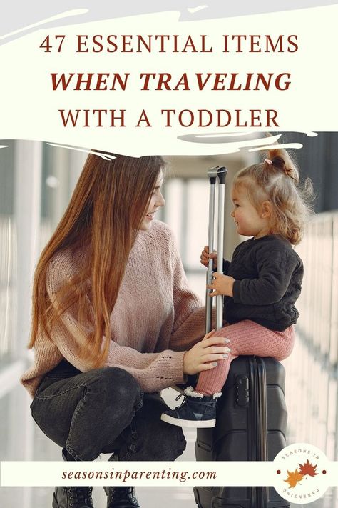 mom with daughter on suitcase at the airport Toddler Vacation Packing List, Travel With Toddler, What To Pack When Traveling, Must Have Travel Items, International Packing List, Toddler Packing List, Baby Packing List, Traveling With A Toddler, Holidays With Toddlers