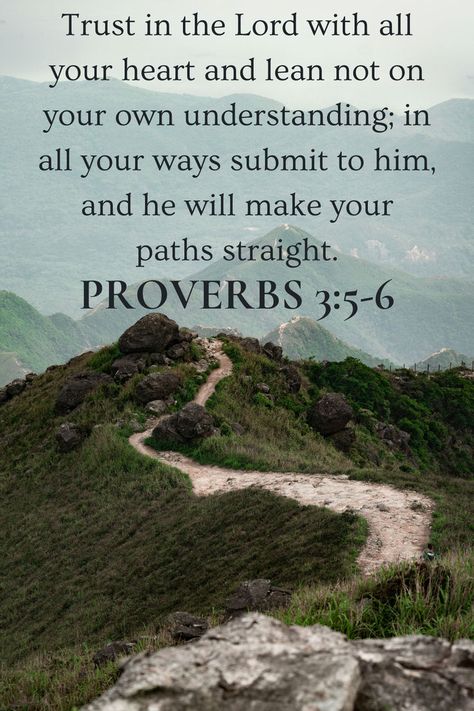 This verse is one of the most loved and quoted verses in the Bible. Proverbs 3:5-6 is a source of comfort in the midst of difficult seasons. It reminds us that God is in control and if we follow him he will lead us through it. Gods Wisdom, New Testament Verses, Scriptures Of Encouragement, Wisdom Scripture, Verses In The Bible, Motivational Verses, Quotes For Whatsapp Status, Encouragement Bible Verses, Rest In The Lord