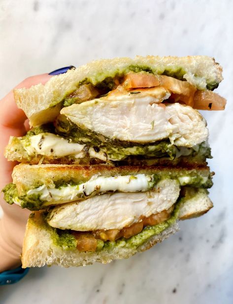 Chicken Pesto Panini - TeacherTastes How To Season Chicken, Chicken Pesto Panini, Pesto Panini, Season Chicken, Chicken Pesto, Mozzarella Chicken, Cooking For Two, Chicken Cutlets, Pesto Chicken