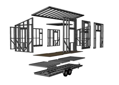 Steel Framed Tiny House Kits now Available – TinyHouseDesign Trailer Office, Tiny House Designs, Trailer House, House Bugs, Kit House, Tiny Mobile House, Tiny House Kits, House Frame, Mobile House