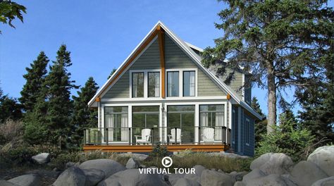 Cottage Home Exterior, Chalet Exterior, Beaver Homes And Cottages, Cottage Design Plans, Beaver Homes, Cedar Shutters, House Plan With Loft, Cottage Plans, Cottage Floor Plans