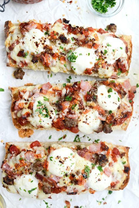 Meat Lovers Ciabatta Pizzas with Mozzarella Bombs l SimplyScratch.com #homemade #ciabatta #pizza #meatlovers #mozzarellabombs Ciabatta Bread Dinner Ideas, Ciabatta Bread Pizza, Meatlovers Pizza Recipe, Ciabatta Pizza, Calzone Recipes, Homemade Ciabatta, Homemade Ciabatta Bread, Pizza Calzones, Tomato Pizza Sauce