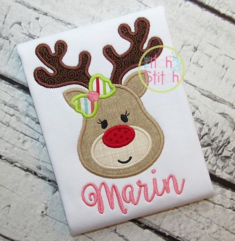 Christmas Applique Patterns, As The Deer, Xmas Images, Appliqué Ideas, Stocking Ideas, Designs By Juju, Reindeer Shirt, Monogram Ideas, Embroidery Tips