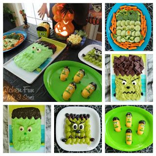 11 of our Frankenstein Fun Food Ideas! Frankenstein Food, Snicker Apple Salad, Fun Food Ideas, Dump Cake Pumpkin, Spooky Snacks, Classic Peanut Butter Cookies, Fun Halloween Food, Themed Food, Lemon Cake Mixes