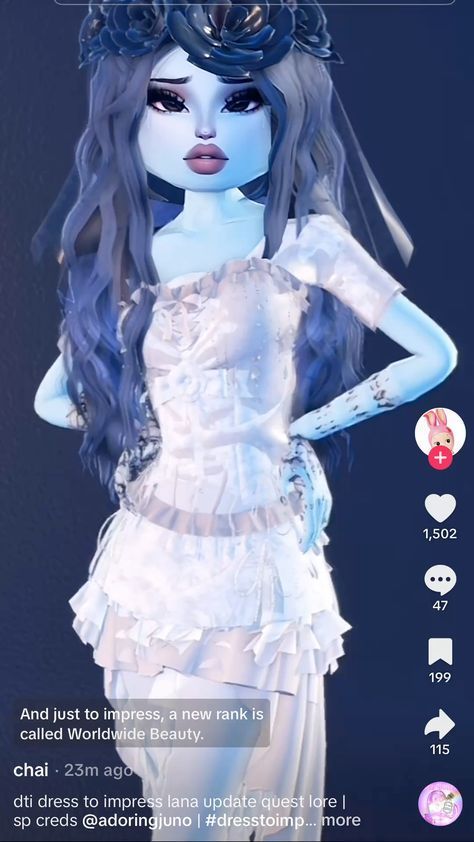 Corpse Bride Royale High, Dti Moonguardian, Corpse Bride Dress To Impress, Halloween Dti, Corpse Bride Dress, 2025 Goals, Morning Glories, Fairy Dresses, Corpse Bride