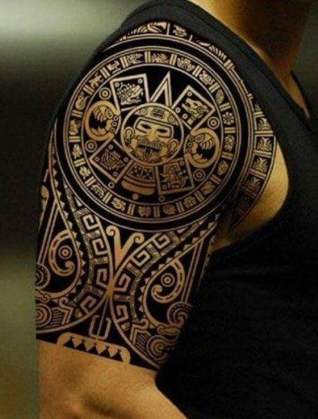 80 Meaningful Tribal Tattoos for Men in 2022 - The Trend Spotter Mayan Masks, Chris Garver, Mayan Tattoos, Aztec Tattoos, Mexican Tattoo, Aztec Tattoo Designs, Marquesan Tattoos, Aztec Tattoo, Tattoo Sleeve Designs