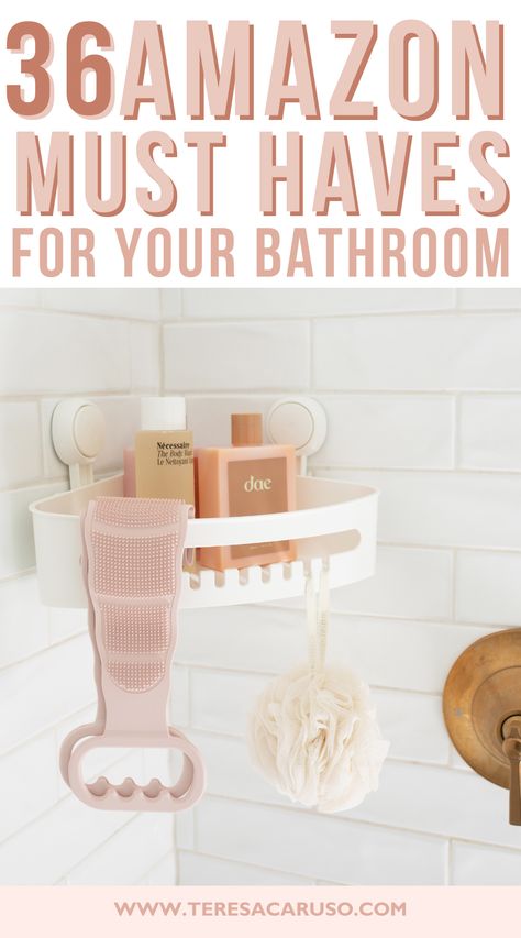 Redoing Bedroom, Cleaning Goals, Bathroom Amazon, Skincare Board, Amazon Organization, Gradient Aesthetic, Amazon Bathroom, Teresa Caruso, Bathroom Shower Organization