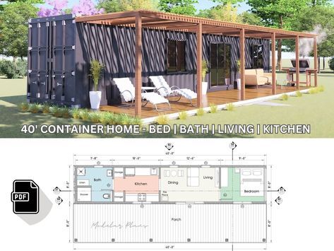 40 Ft Container Home Floor Plans, Container Home Floor Plan, Ship House, Home Blueprints, Container Home Designs, Container Home Plans, House Community, Cargo Container Homes, House Makeovers