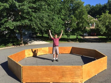 Gaga Pit, Diy Ball Pit, Gaga Ball Pits, Gaga Ball, Fall Festival Games, Eagle Project, Girl Scout Swap, Pool Ball, Girl Scout Crafts