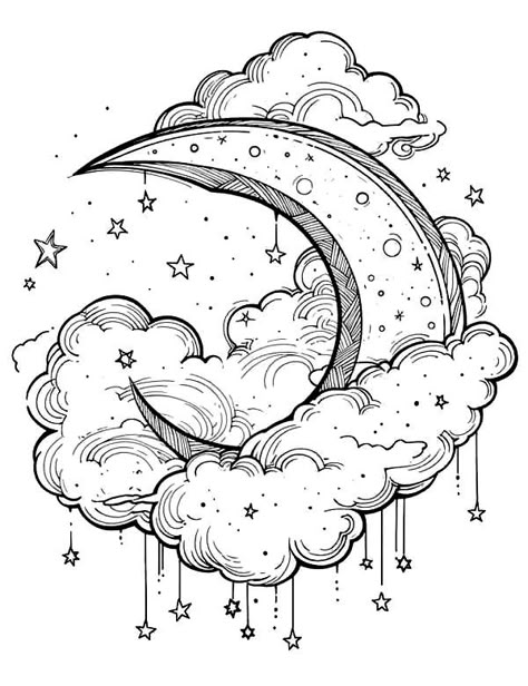 Sun Coloring Pages, Free Adult Coloring Printables, Planet Drawing, Moon Coloring Pages, Witch Coloring Pages, Space Coloring Pages, Star Coloring Pages, Adult Colouring Printables, Desain Buklet