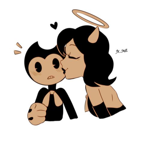 Batim Bendy X Alice, Bendy X Alice, Batim Bendy, Tablet Samsung, Aesthetic Cartoon, Alice Angel, Gaming Art, Ink Machine, Edgy Wallpaper