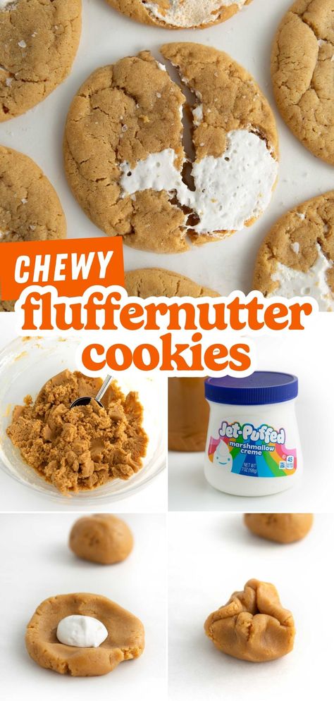 Fluffed Butter Cookies, Peanut Butter Filling For Cookies, Nutter Butter Fluff Cookies, Peanut Butter Marshmallow Fluff Cookies, Marshmallow Frosting For Cookies, Peanut Butter And Marshmallow Cookies, Peanut Butter And Fluff Cookies, Fluffanutter Cookies, Peanut Butter Fluff Cookies