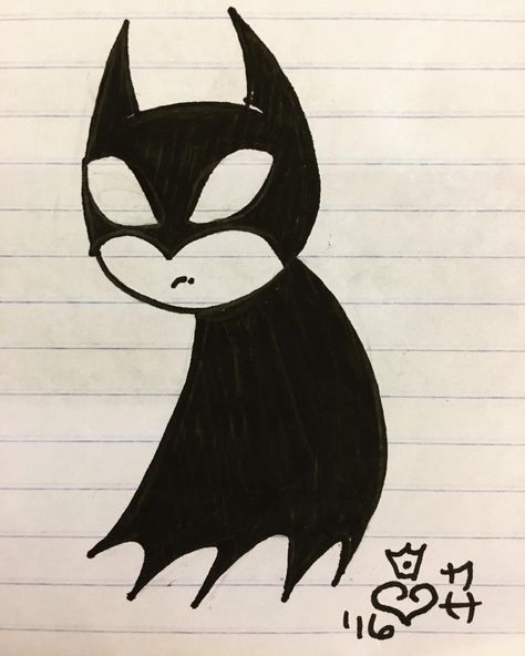 Batman Doodle Easy, Batman Doodle Art, Batman Sketch Easy, Batman Drawing Easy, Bat Sketch, Batman Doodle, Kawaii Backgrounds, Drawing Ideas Easy Doodles, Batman Painting