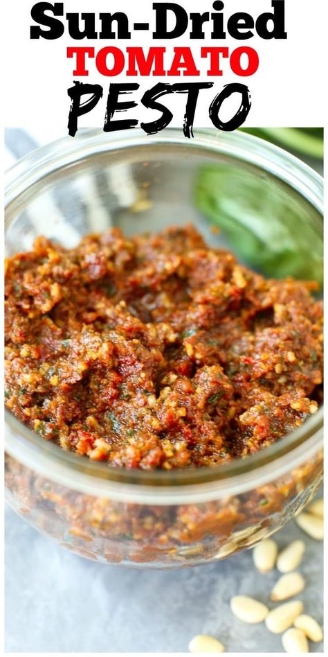 Sun Dried Tomato Pesto Recipe, Red Pesto Recipe, Pesto Recipes Dinner, Tomato Pesto Recipe, Best Pesto Recipe, Tomato Basil Pesto, Sun Dried Tomato Pesto, Basil Pesto Recipe, Homemade Pesto Recipe