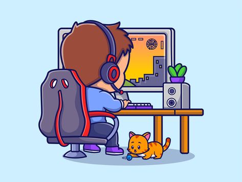 People activities👦🏻👧🏻🎧🍦💻 on Behance Procreate Face, Digital Art Programs, Computer Logo, Face Tutorial, Play Computer Games, Computer Vector, Cartoons Dp, Boy Sketch, Style Boy