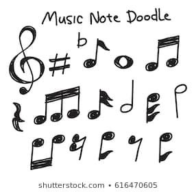 Music Notes Drawing Doodles, Notes Drawing Doodles, Music Note Doodle, Yearbook Doodles, Music Doodles, Music Notes Drawing, Music Sketch, Notes Drawing, Music Doodle