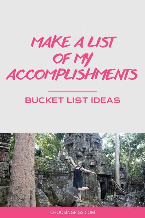 BUCKET LIST IDEA: Make a list of my accomplishments. | 38 things I've done in my life. A list of 38 things I've accomplished in 38 years of my life. Life Accomplishments List, Accomplishments List, Senior Bucket List, Old Bucket, Round The World Trip, Make A List, Writing Classes, Life List, Things I Want