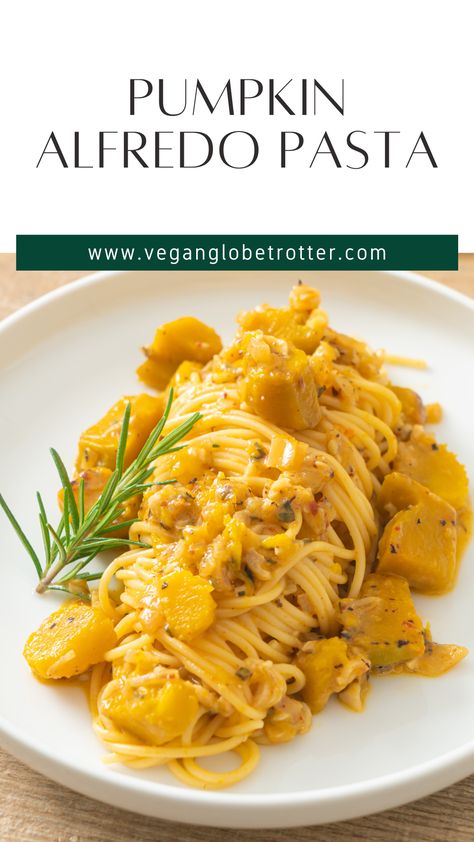 Do you love pumpkin Alfredo sauce? If so, you're going to love this vegan version. It's creamy, delicious, and perfect for Fall. Best of all, it's easy to make and takes only a few minutes to prepare. Give it a try today! #fallrecipes #pumpkin #alfredo #veganpasta Pumpkin Alfredo Pasta, Pumpkin Alfredo Sauce, Healthy Vegan Pasta, Pumpkin Alfredo, Alfredo Casserole, Ms Diet, Vegan Noodles, Pasta Recipes Alfredo, Vegan Pumpkin Pie