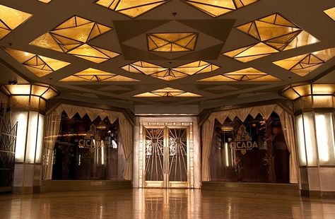 Art Deco Venue || Cicada + The Oviatt Penthouse || Deco Weddings Art Deco Hotel Lobby, Gatsby Room, Lobby House, Art Deco Lobby, Art Deco Restaurant, Art Deco Theater, Art Deco Room, Building Lobby, Art Deco Hotel