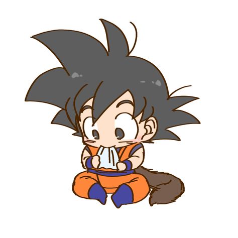 Dragon Ball Z Doodles, Cute Goku Pics, Cute Goku Drawings, Chibi Dbz Characters, Dragon Ball Artwork Drawing, Chibi Gohan, Goku Paintings, Goku Doodle, Goku Cute Wallpaper