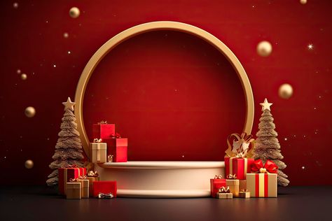 Free AI Image | Merry Christmas banner with stage product display cylindrical shape and festive decoration for christmas Jewellery Photography Inspiration, Decoration For Christmas, Merry Christmas Banner, Festive Decoration, Christmas Banner, Merry Christmas Images, Poster Background Design, Product Display, Christmas Banners