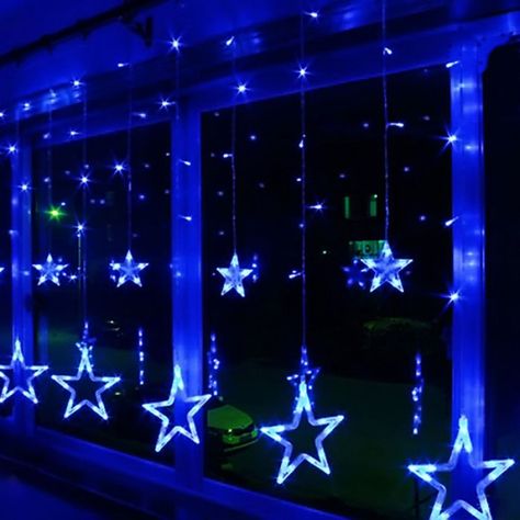 I like this. Do you think I should buy it? Curtain Lights Christmas, Led Star Lights, Led Garland, Holiday String Lights, Star String Lights, Led Curtain Lights, Homecoming Ideas, Christmas Stars, Strobe Light