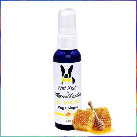 Warren London - Wet Kiss Dog Cologne, Long Lasting Dog Spray, Dog Deodorant to Remove Odor from Stinky Dogs, Milk & Honey, 2 Dog Deodorant, Dog Cologne, Dog Perfume, Smelly Dog, Stinky Dog, Dog Spray, Pet Odor Eliminator, Dog Conditioner, Cat Shampoo