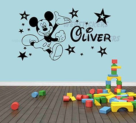 Mickey Mouse Bedding, Mickey Mouse Room, Bedroom Stickers, Personalized Bedroom, Girl Bedroom Walls, Wall Art Decal, Baby Boy Room Nursery, Star Wall Art, Vinyl Wall Art Decals