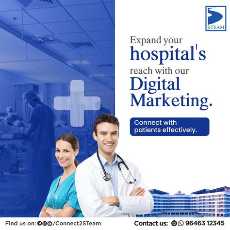 "We offer digital marketing services to the Hospitals, building patient's trust with informative content and increasing hospital walk-ins for better health." 👉 Brand Building 👉 Social Media Management 👉 Ad Management 👉 Video Ads & Hospital Shoots 👉 Web Development Contact us: 96463 12345 #STeam #STeamServices #STeamCreations #STeamOriginals #STeamWorks #STeamDigital #STeamMedia #STeamInfra Hospital Ads, Building Social Media, Health Brand, Healthcare Marketing, Media Management, Social Media Marketing Services, Brand Building, Better Health, Creative Ads