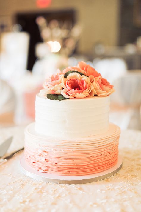 Wedding Cake Peach, Canmore Wedding, Wedding Cake Vanilla, Wedding Cake Ombre, Banff Wedding, Wedding Cakes Elegant, Ombre Wedding, Wedding Cake Recipe, Peach Cake