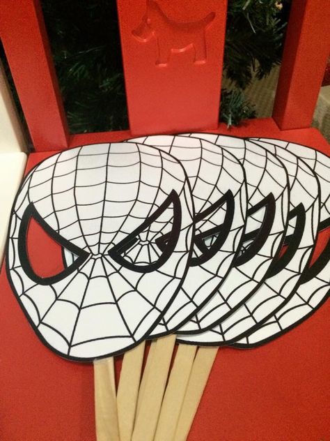 Spider Man Party Activities, How To Make A Spiderman Mask, Spider Man Arts And Crafts, Spiderman Crafts For Preschool, Spiderman Party Activities, Spider Man Activities, Spiderman Arts And Crafts, Spiderman Birthday Party Activities, Spider Man Birthday Activities