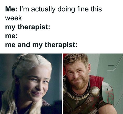 “Someone’s Therapist Knows All About You”: 50 Memes That One Should Probably Discuss In Therapy Therapist Quotes, Therapist Humor, Therapy Humor, Health Memes, Workplace Humor, Thor Ragnarok, Nursing Memes, Avengers Movies, Emilia Clarke