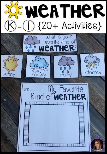 Hands-on factual weather activities for kindergarten and first grade. Weather Art For Kindergarten, Cloud Unit Preschool, Dressing For Weather Preschool, Sky And Weather Theme Kindergarten, All About Weather Preschool, Preschool Weather Lessons, Weather Writing Activities Preschool, Weather Centers Kindergarten, Weather Inquiry Kindergarten