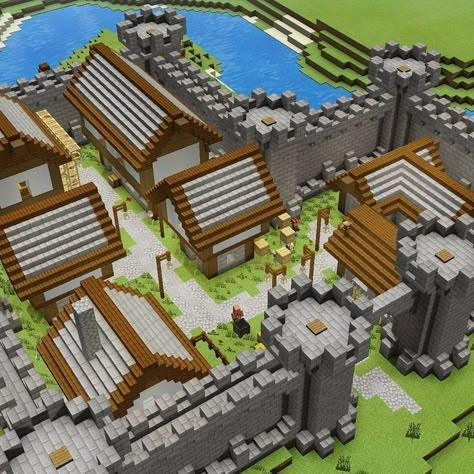 Building In Minecraft, Minecraft Id, Minecraft Building Designs, Minecraft Castle Blueprints, Minecraft Medieval House, Castle Layout, Minecraft Kingdom, Minecraft Redstone, Minecraft Structures