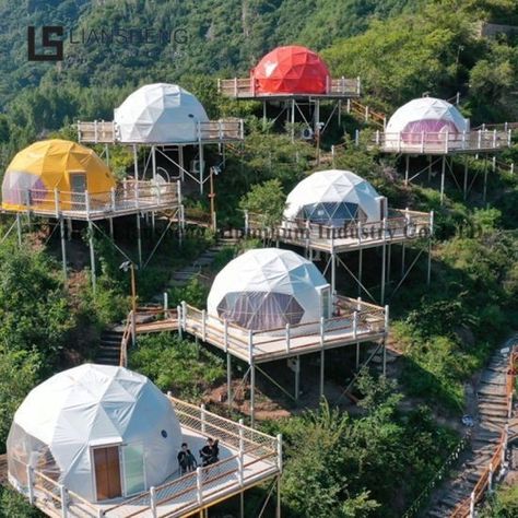 Geo Dome Glamping, Outdoor Glamping, Geodesic Tent, Geo Dome, Geodesic Dome Homes, House Tent, Glamping Resorts, Bubble Tent, Dome Home