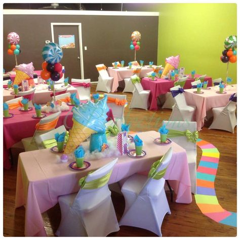 Candyland Birthday Party Ideas | Photo 3 of 9 | Catch My Party Candyland Birthday Party Ideas, Treat Tables, Candyland Birthday Party, Care Bears Birthday Party, Land Ideas, Lollipop Birthday, Care Bear Birthday, Candy Land Birthday Party, Candy Birthday