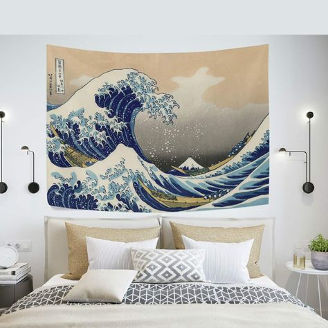 Ocean Tapestry, Sea Wall Decor, Deco Studio, The Great Wave, The Great, Dorm Walls, Interior Wall Decor, Great Wave Off Kanagawa, Katsushika Hokusai