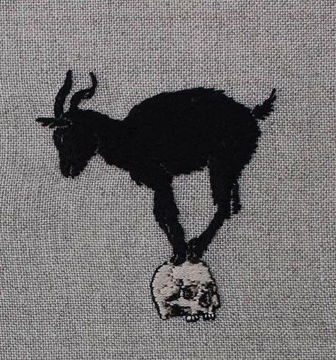 Goat Aesthetic Dark, Goats Drawing, Cute Goat Art, Goat Person, Goat Aesthetic, Goat Embroidery, Goat Drawing, Goat Design, Black Stuff