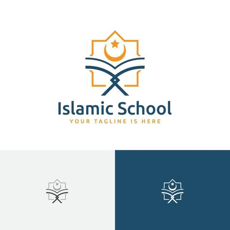 Crescent Moon Star Islamic School Quran Reading Learning Logo Logo Stm, Quran Logo, Child Care Logo, Islamic Logo, Islamic School, Social Media Images Design, Logo School, Quran Reading, Foundation Logo