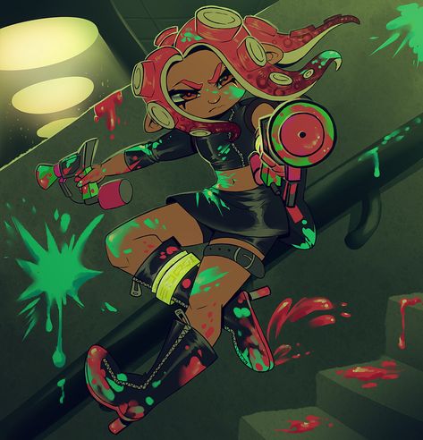 Agent 8, Aphelion ☆ on ArtStation at https://www.artstation.com/artwork/8QEPQ Octo Expansion Fanart, Splatoon Merchandise, Agent 8 Fanart, Agent 8 Pfp, Splatoon Yuri, Splatoon Agent 8, Splatoon Pfp, Octo Expansion, Splatoon Oc