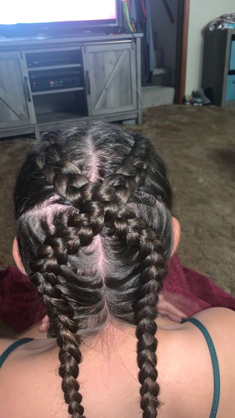 2 dutch braids criss cross Braids Criss Cross, 2 Dutch Braids, Dutch Braids, Sporty Hairstyles, Dutch Braid, Natural Beauty Tips, Criss Cross, Beauty Tips, Natural Beauty